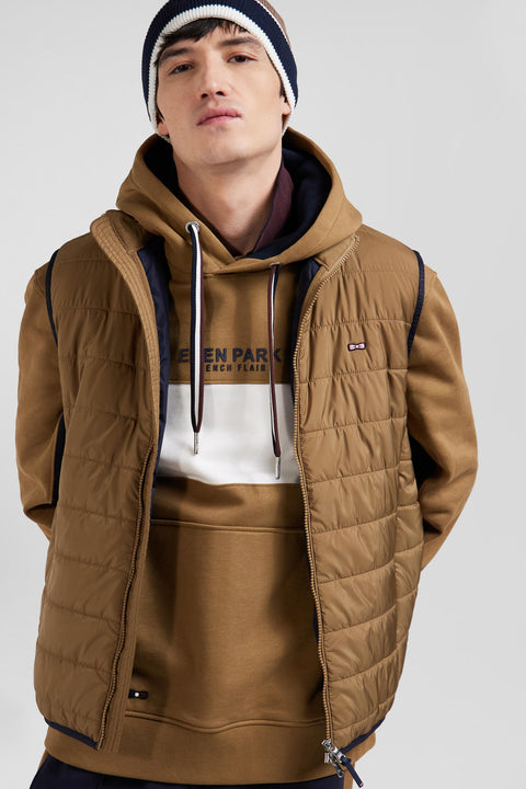 Sleeveless quilted down jacket with hazelnut stand-up collar - Image 3