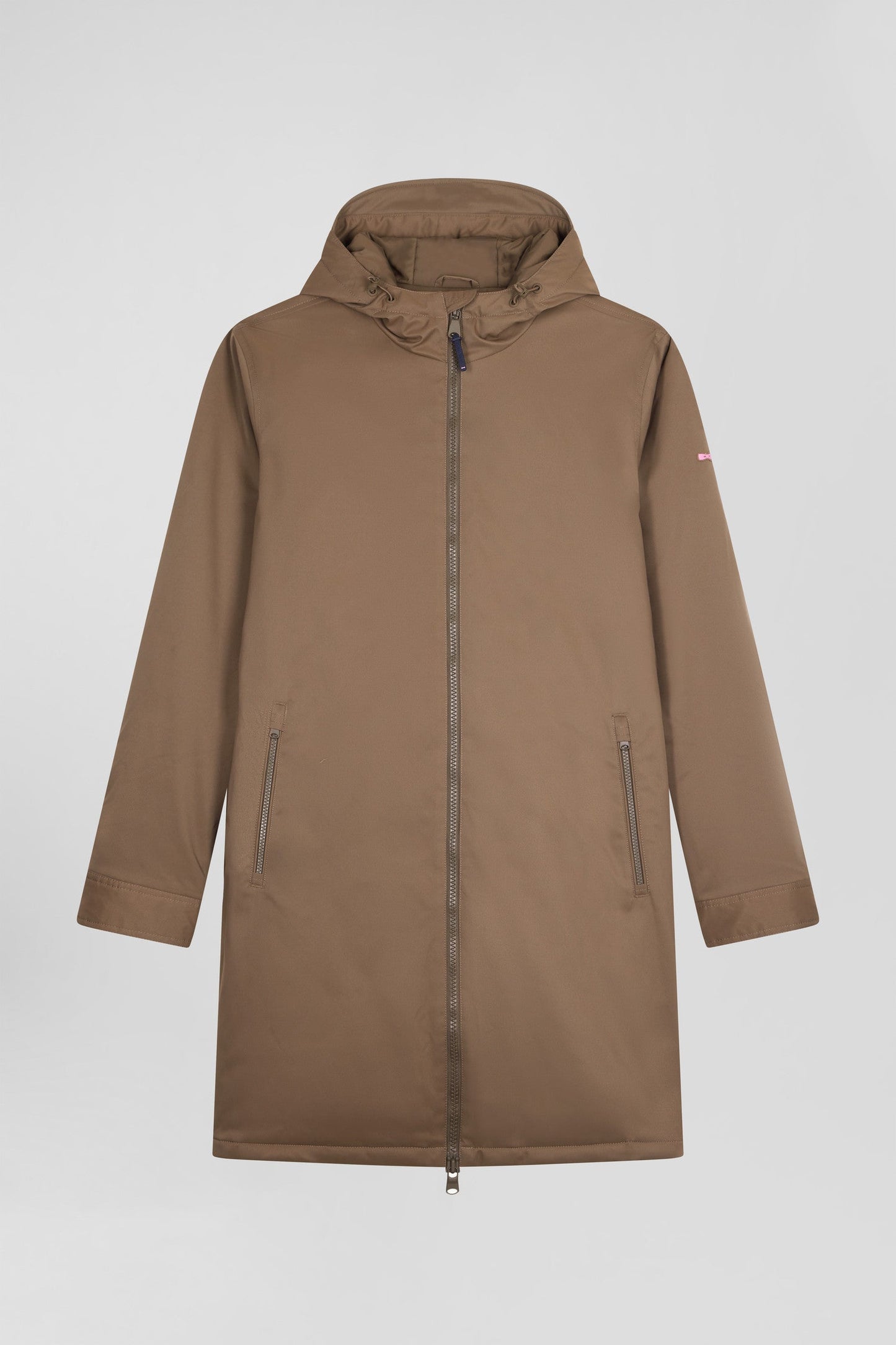 Parka longue à capuche en nylon marron - Image 2