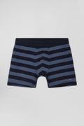 Boxer cerclé en coton stretch bleu foncé