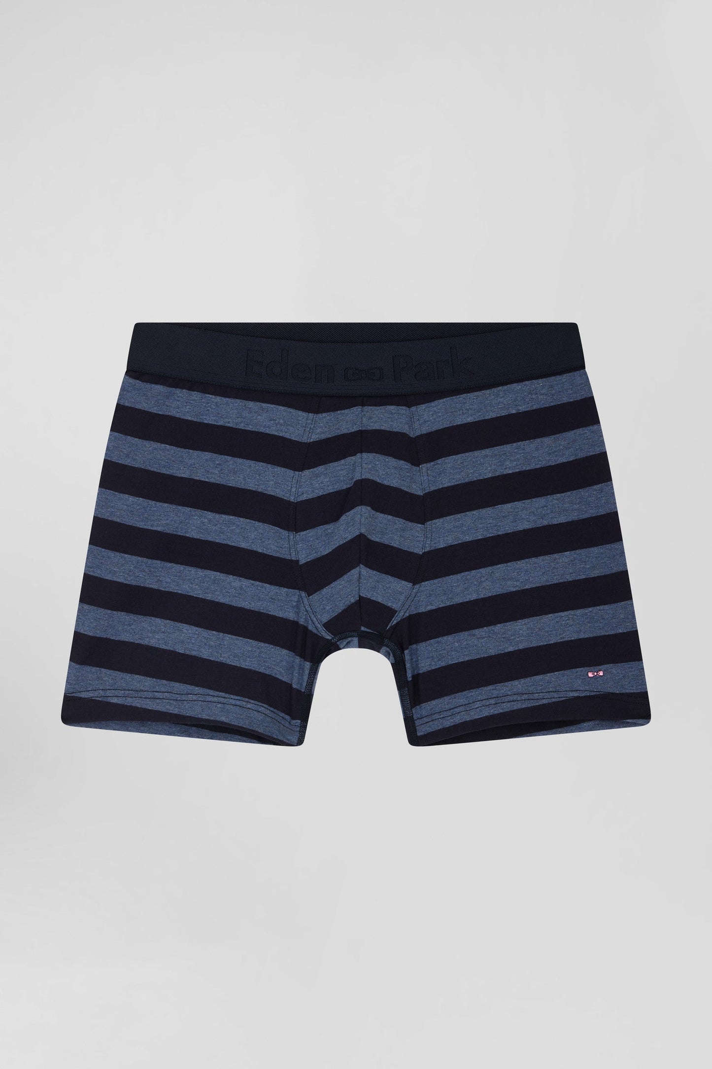 Boxer cerclé en coton stretch bleu foncé - Image 1