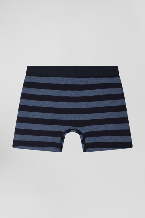 Dark blue striped stretch cotton boxers - Image 3