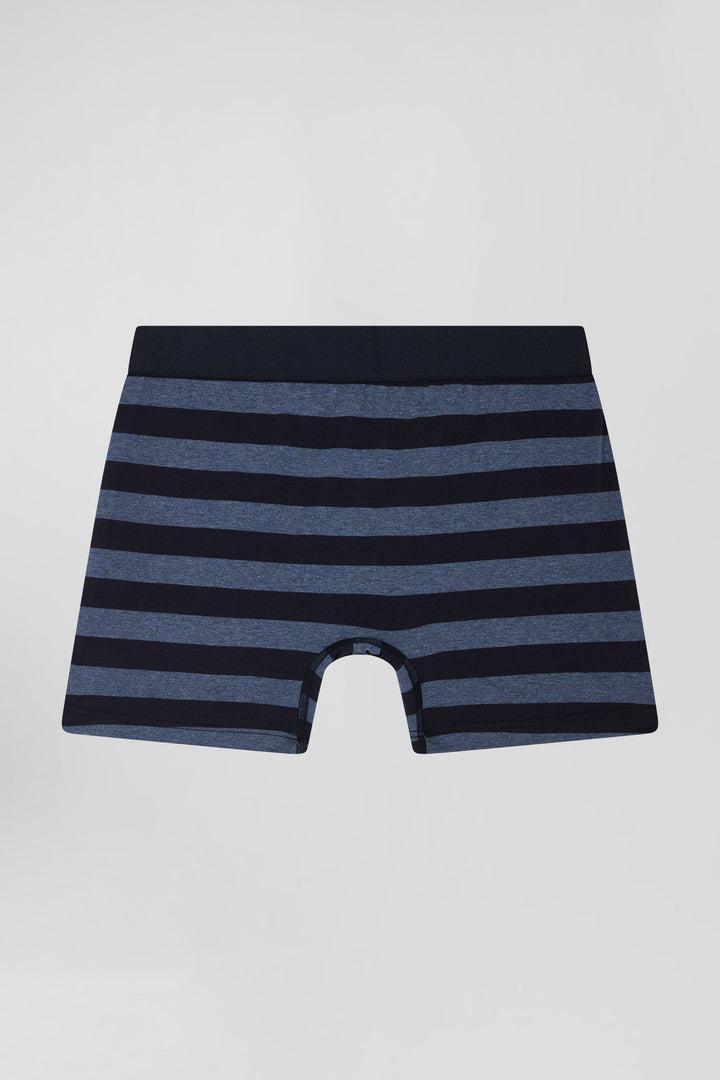 Boxer cerclé en coton stretch bleu foncé alt view