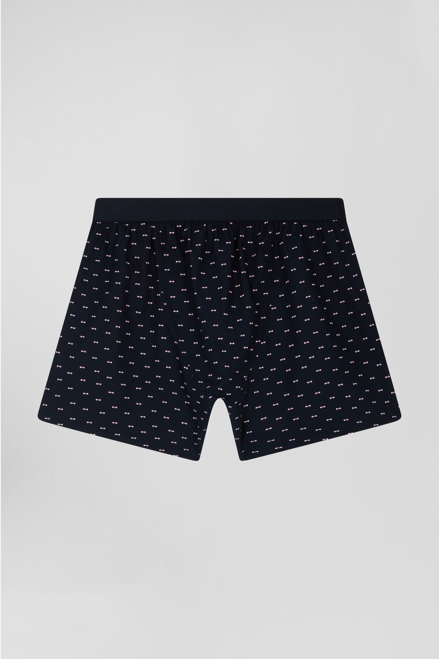 Boxer en jersey de coton stretch bleu marine à micromotifs - Image 2