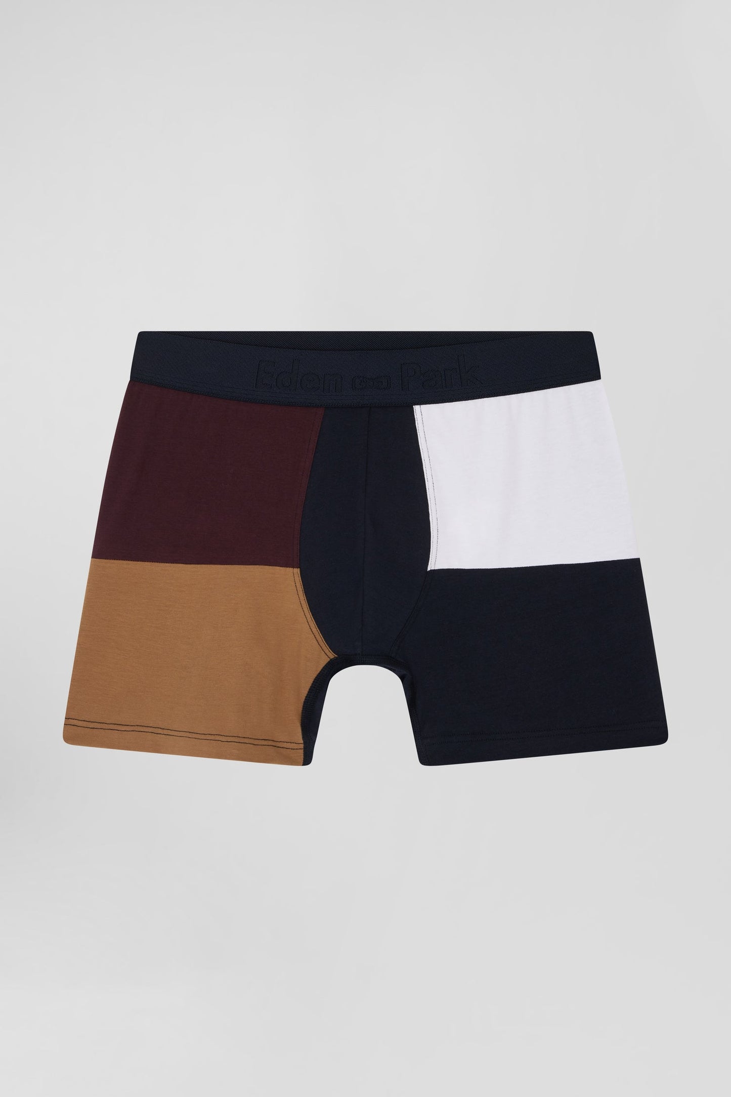 Boxer colorblock en coton stretch bordeaux - Image 1