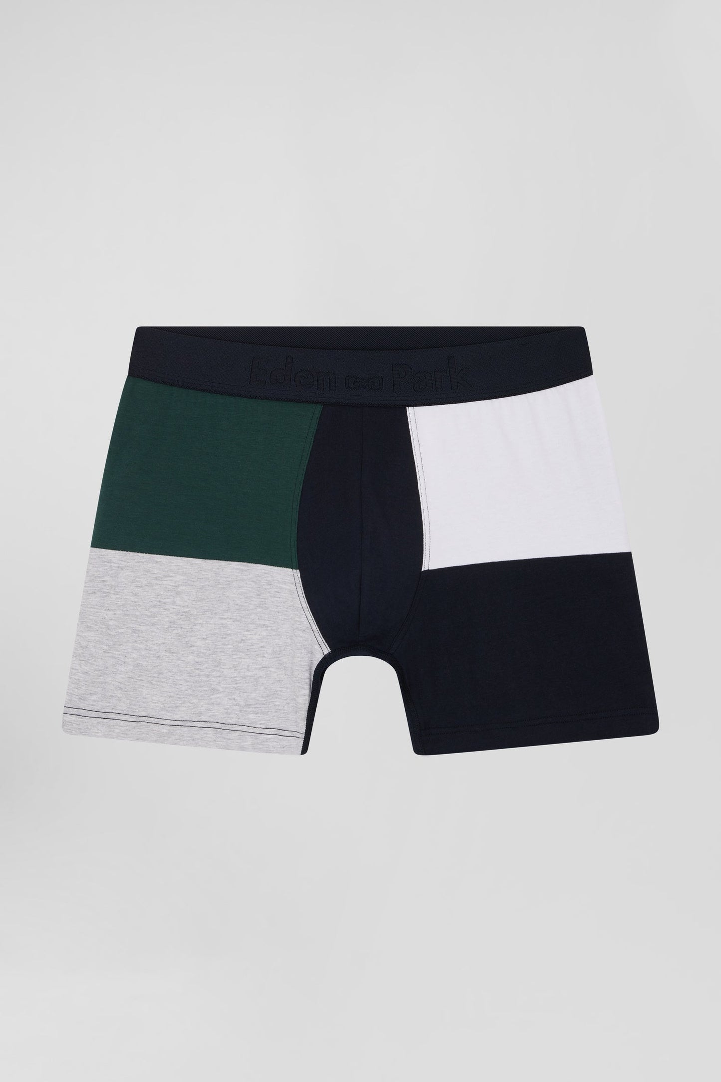 Boxer colorblock en coton stretch vert - Image 1