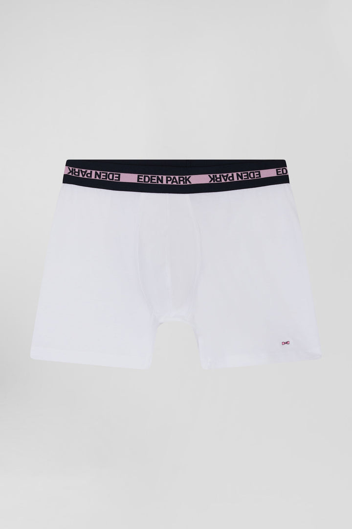 Boxer en coton stretch blanc