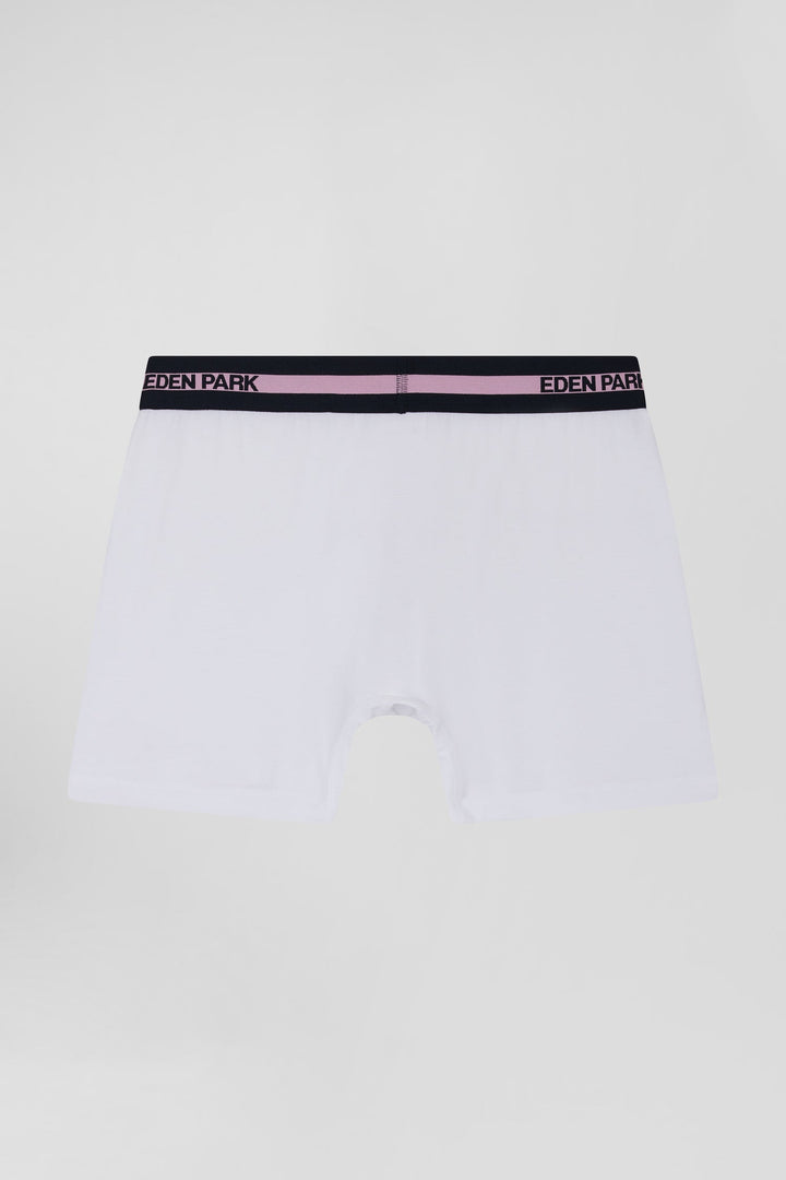 Boxer en coton stretch blanc alt view