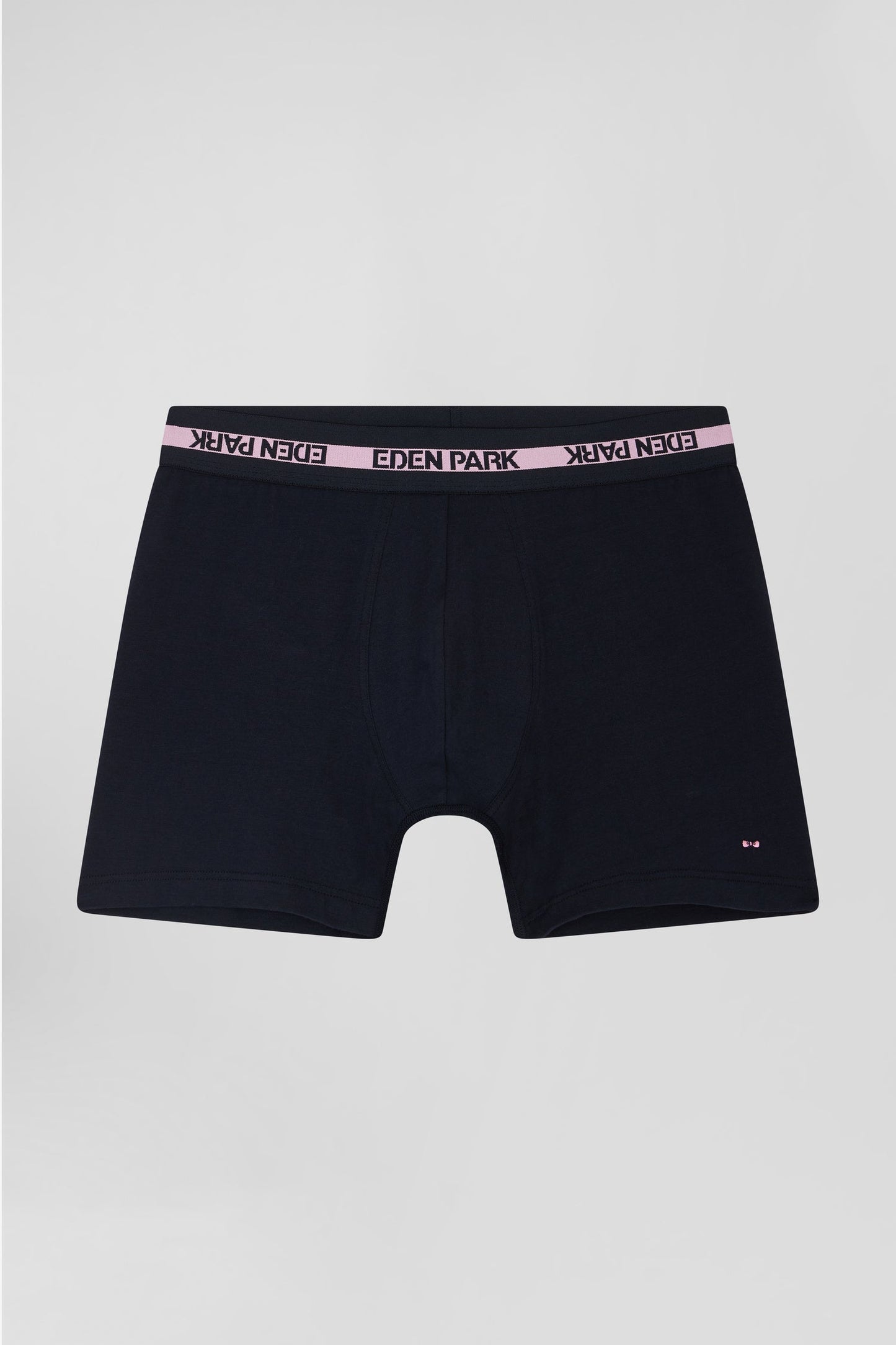 Boxer en coton stretch élastique taille siglé bleu marine - Image 1