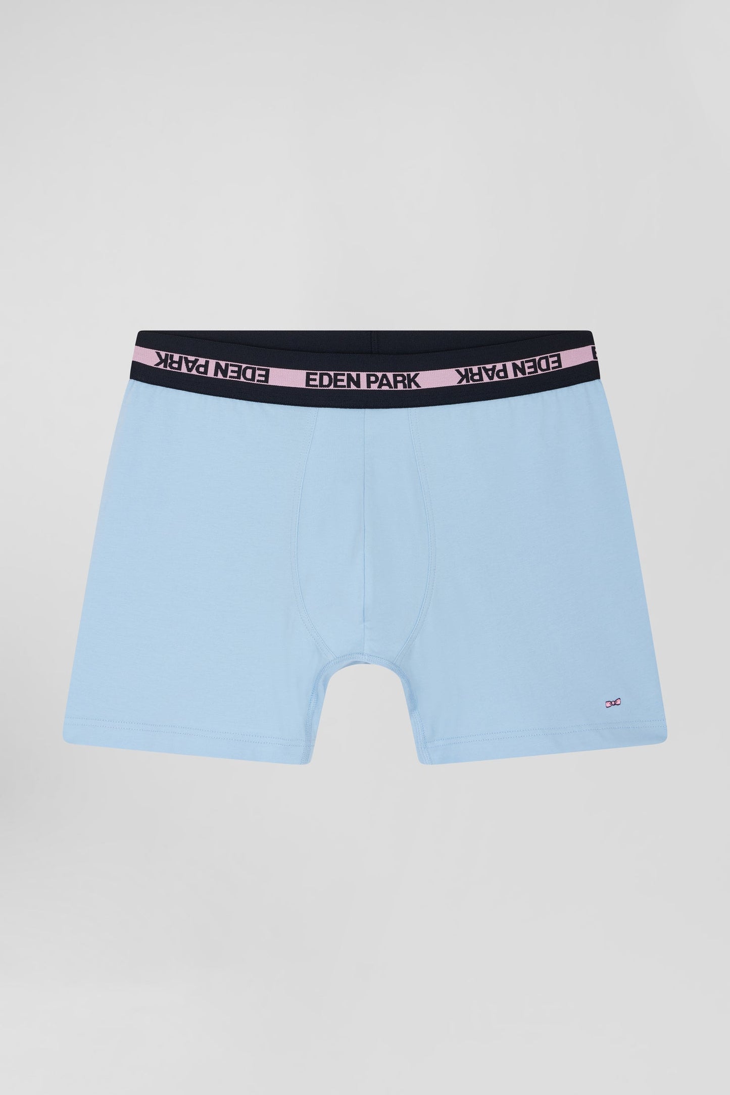 Boxer en coton stretch élastique taille siglé ciel - Image 1