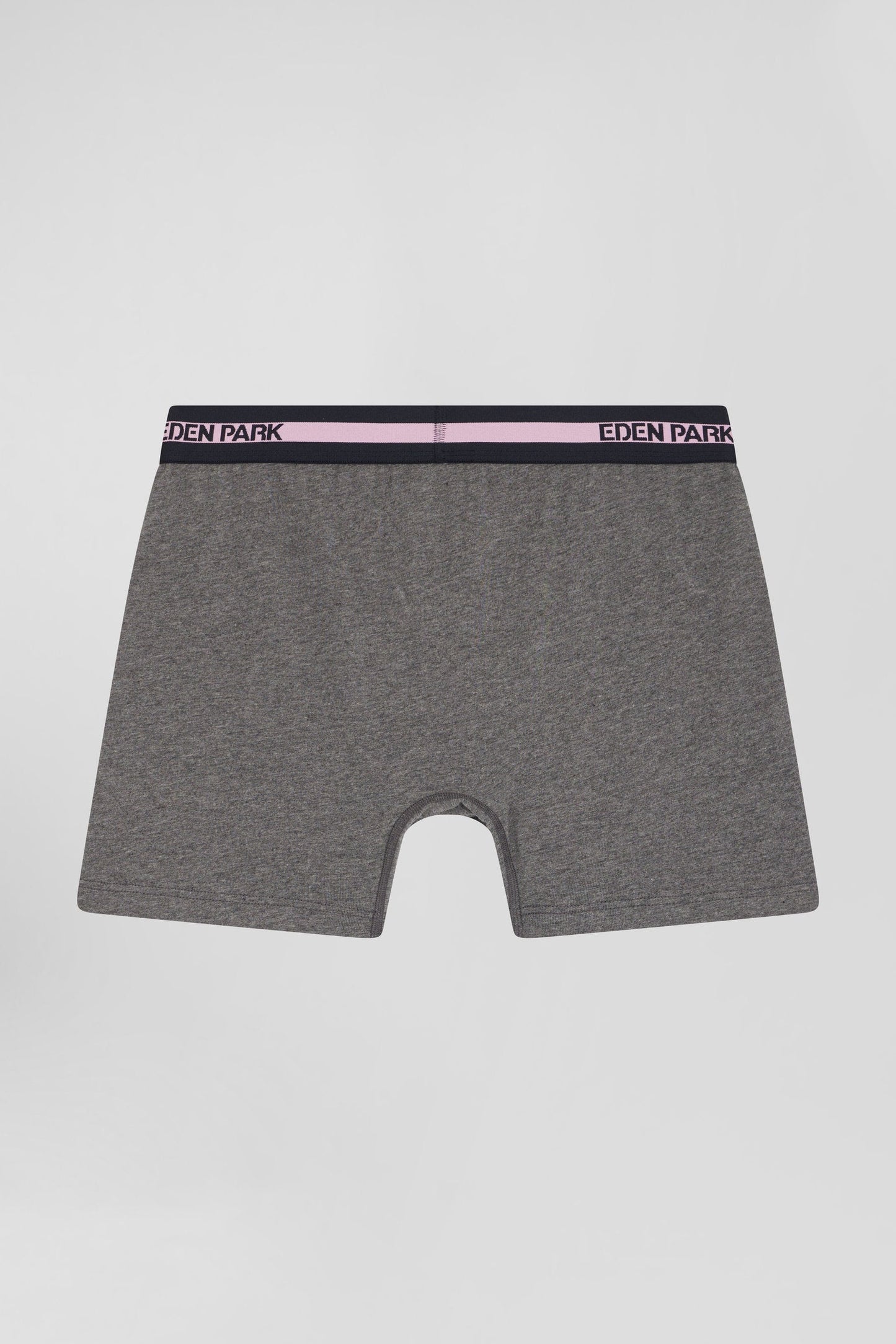 Boxer en coton stretch élastique taille siglé gris anthracite - Image 2