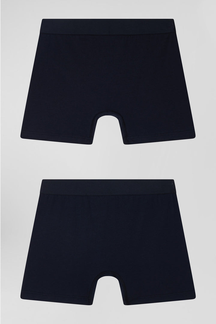 Lot de 2 boxers bleu marine en coton stretch alt view