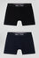 Lot de 2 boxers bleu marine et noir en coton stretch