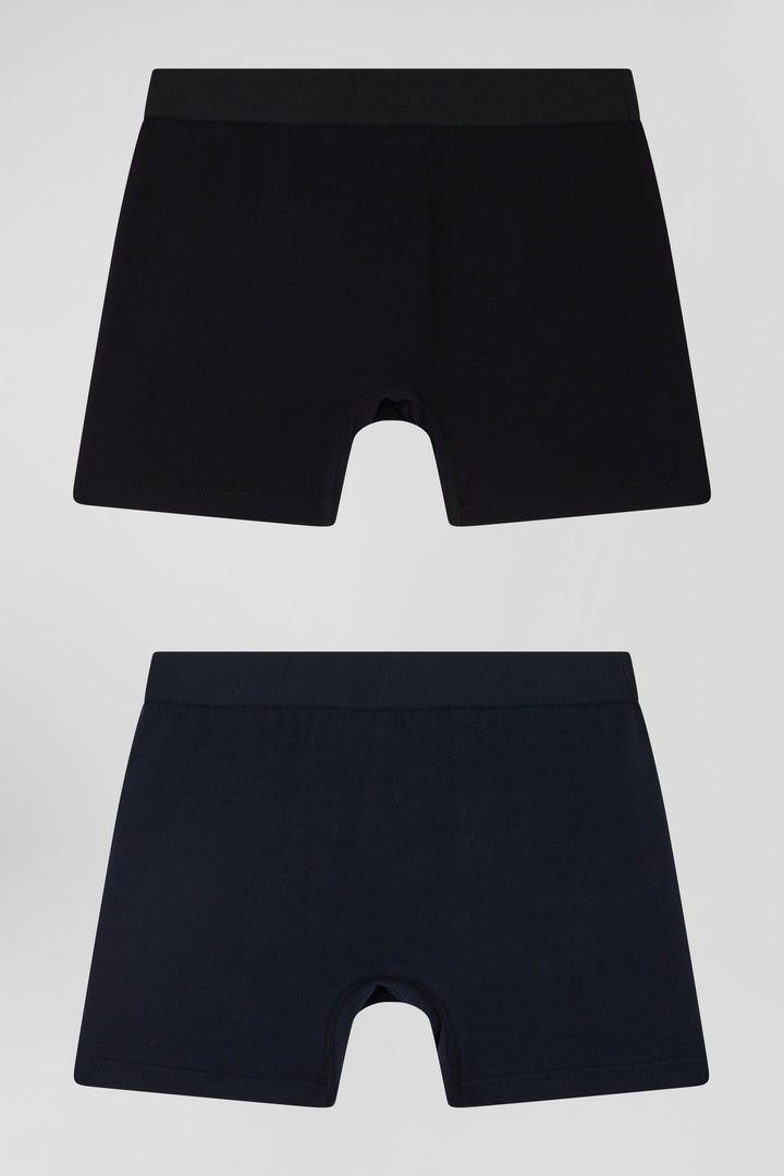 Lot de 2 boxers bleu marine et noir en coton stretch alt view