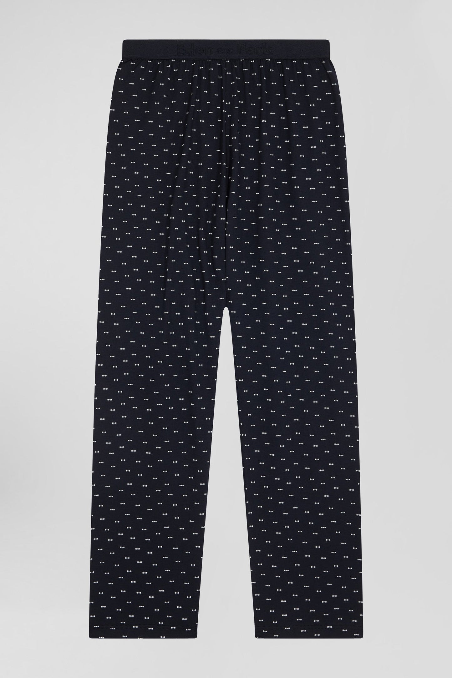 Pyjama long en coton bleu foncé pantalon à micromotifs nœuds papillon - Image 8