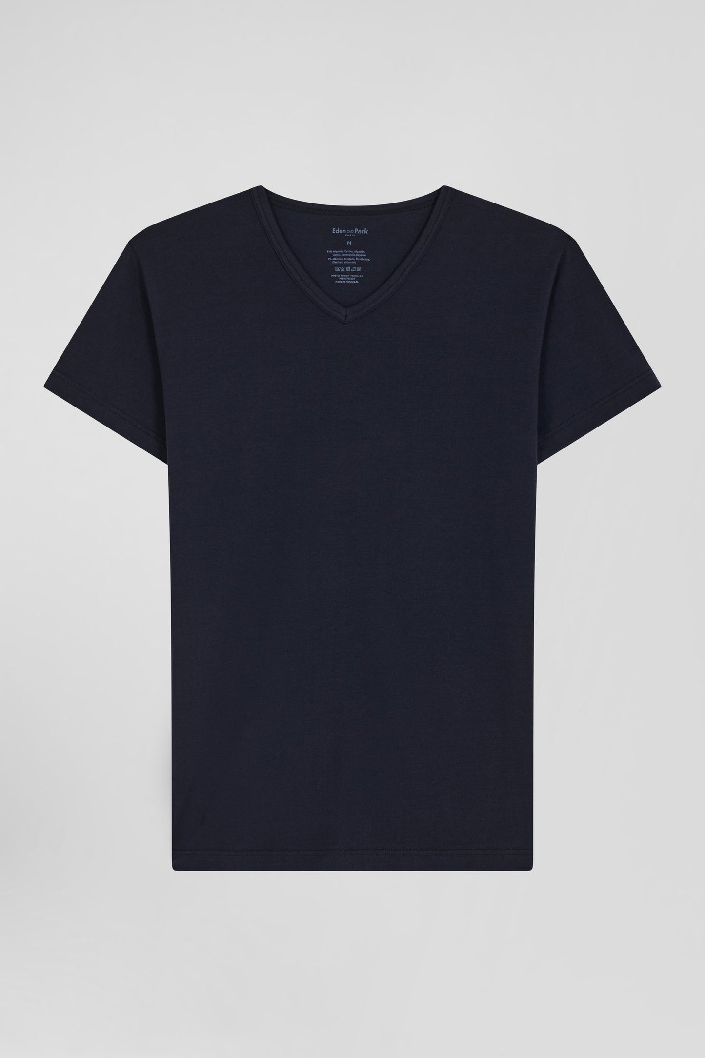 T-shirt en coton stretch bleu marine - Image 1