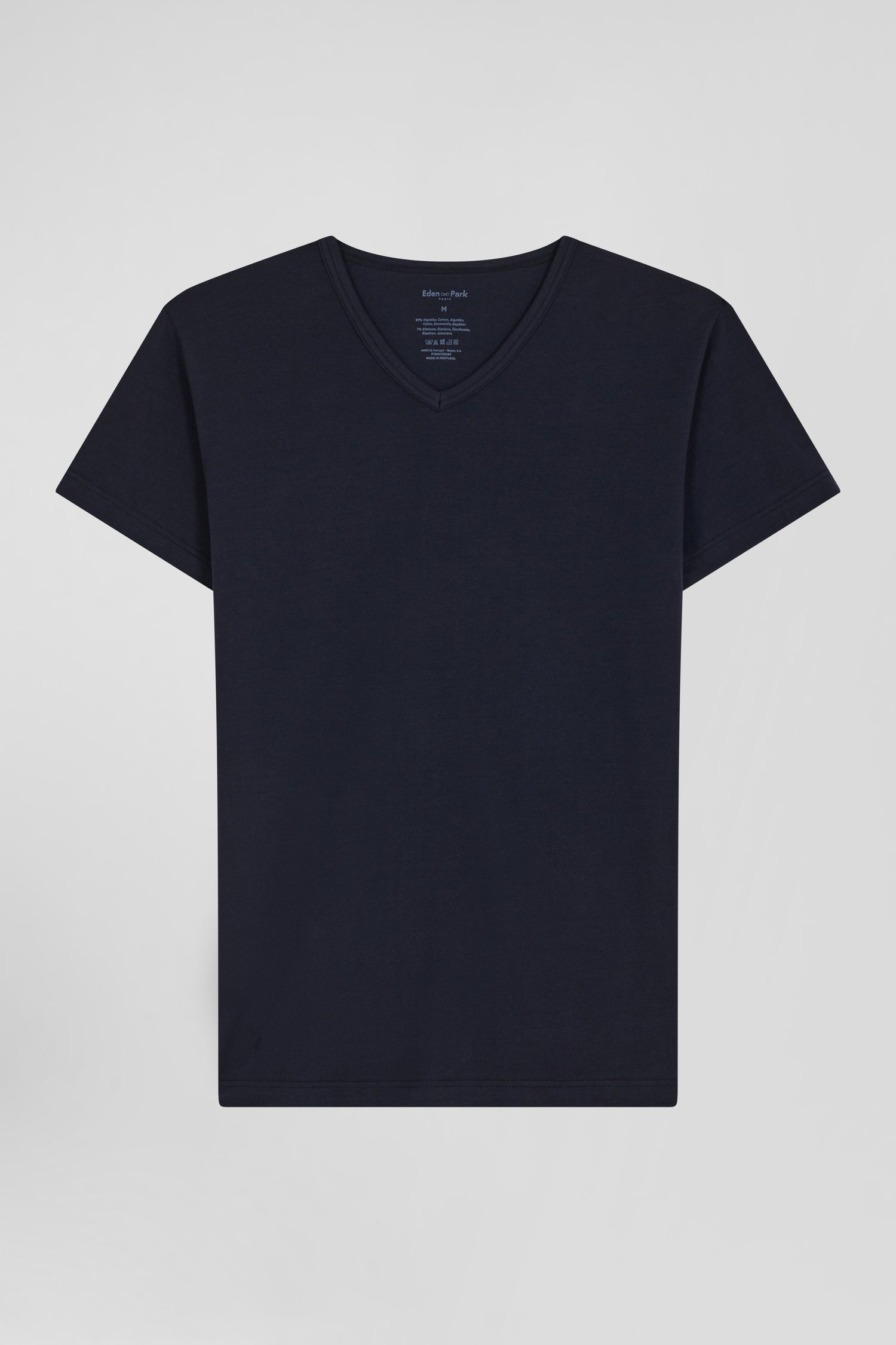 T-shirt en coton stretch bleu marine