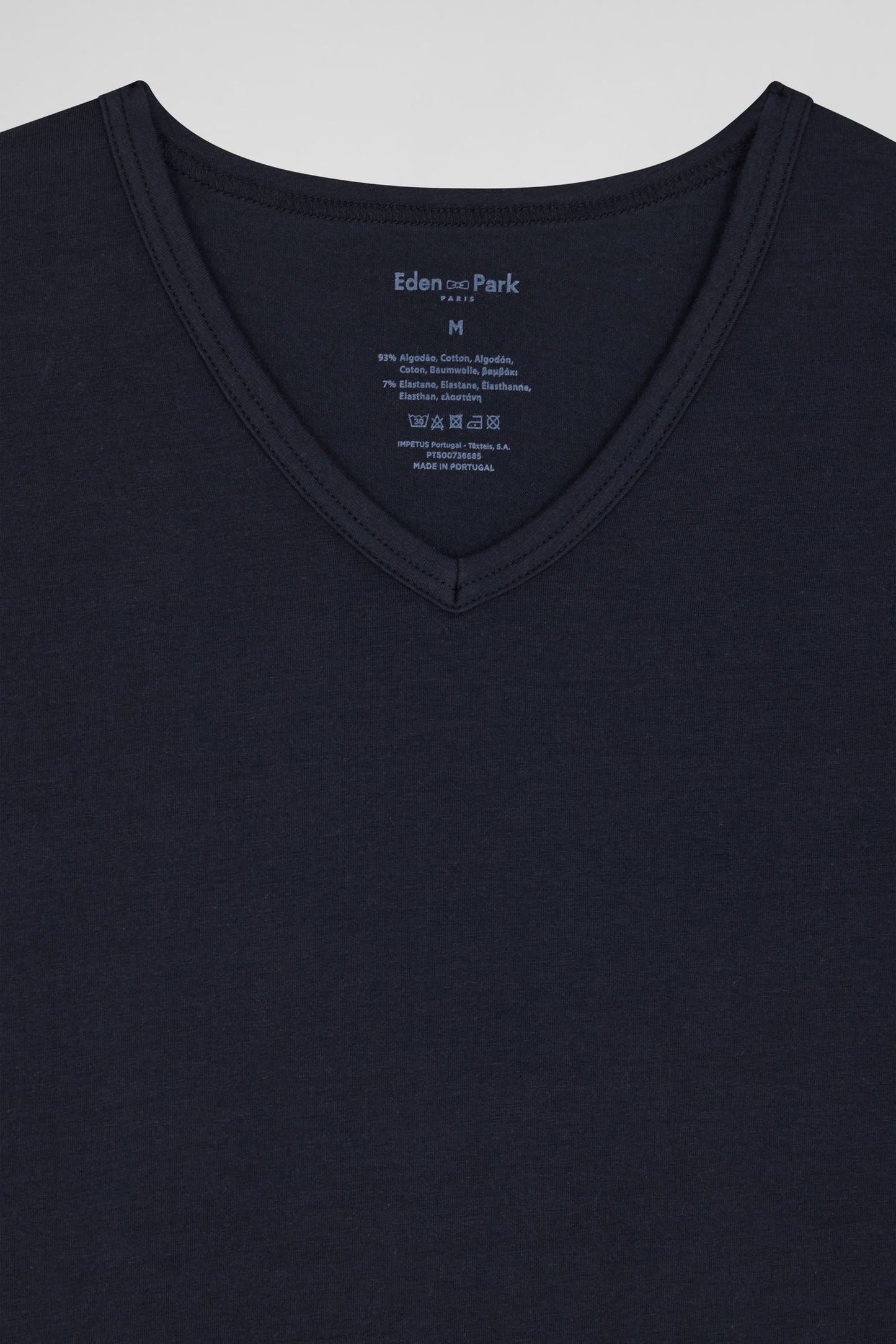 T-shirt en coton stretch bleu marine - Image 3