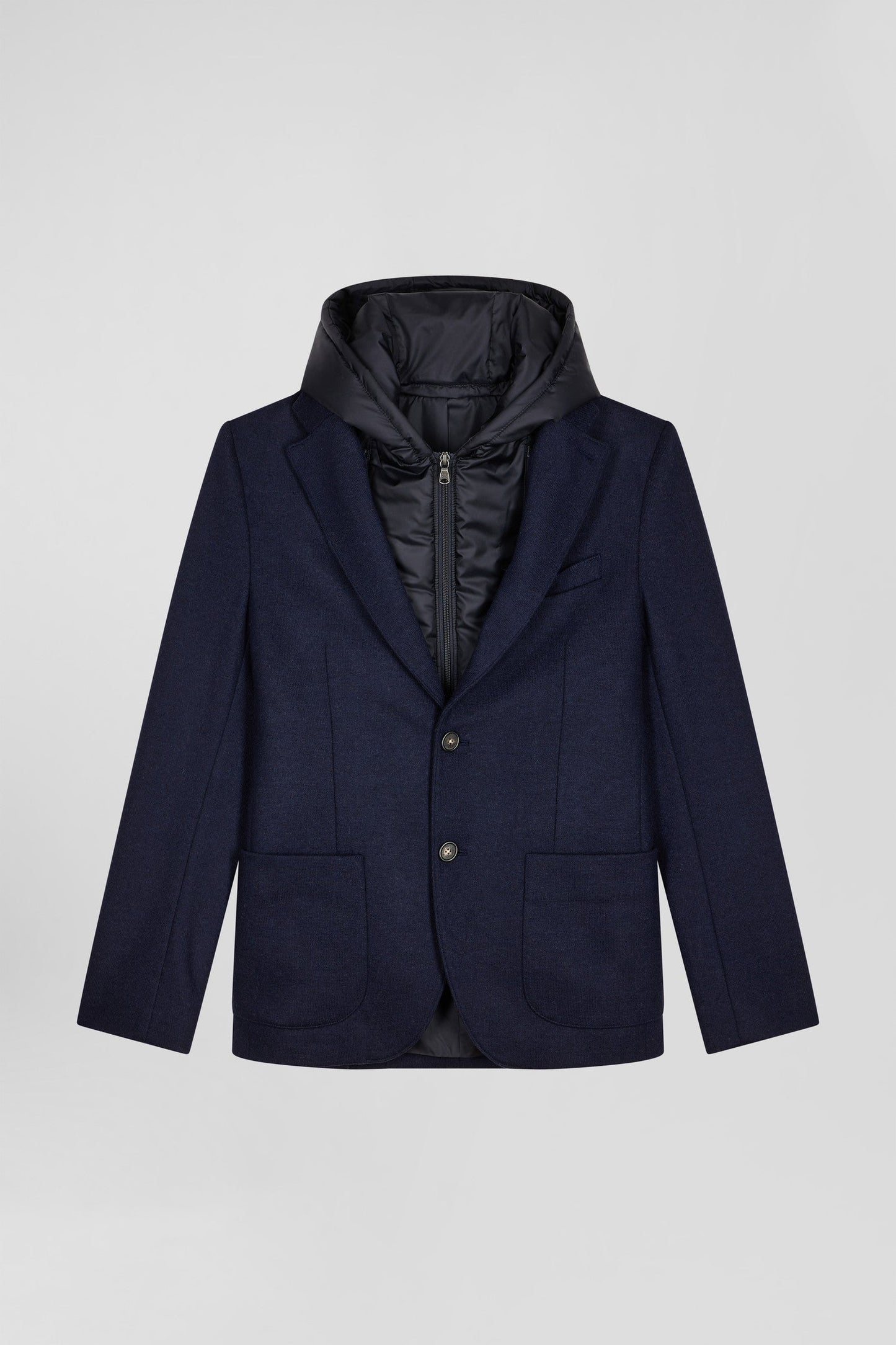 Veste blazer 2-en-1 en laine mélangée marine coupe Modern - Image 2