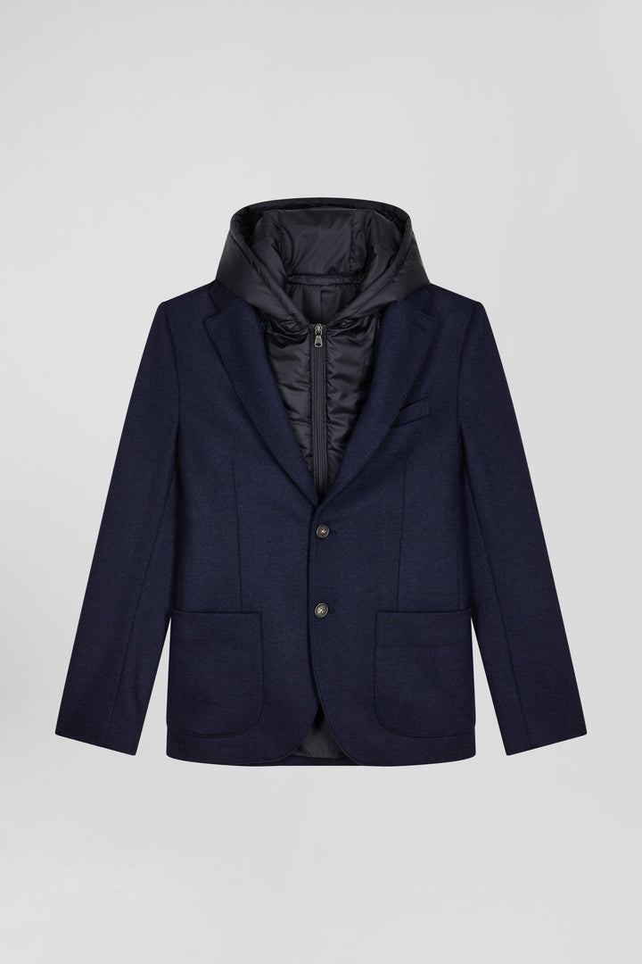 Veste blazer 2-en-1 en laine mélangée marine coupe Modern alt view