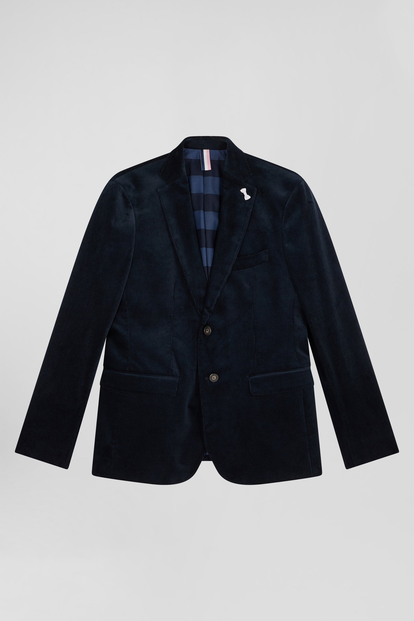 Veste en velours coton stretch bleu marine coupe Modern - Image 1