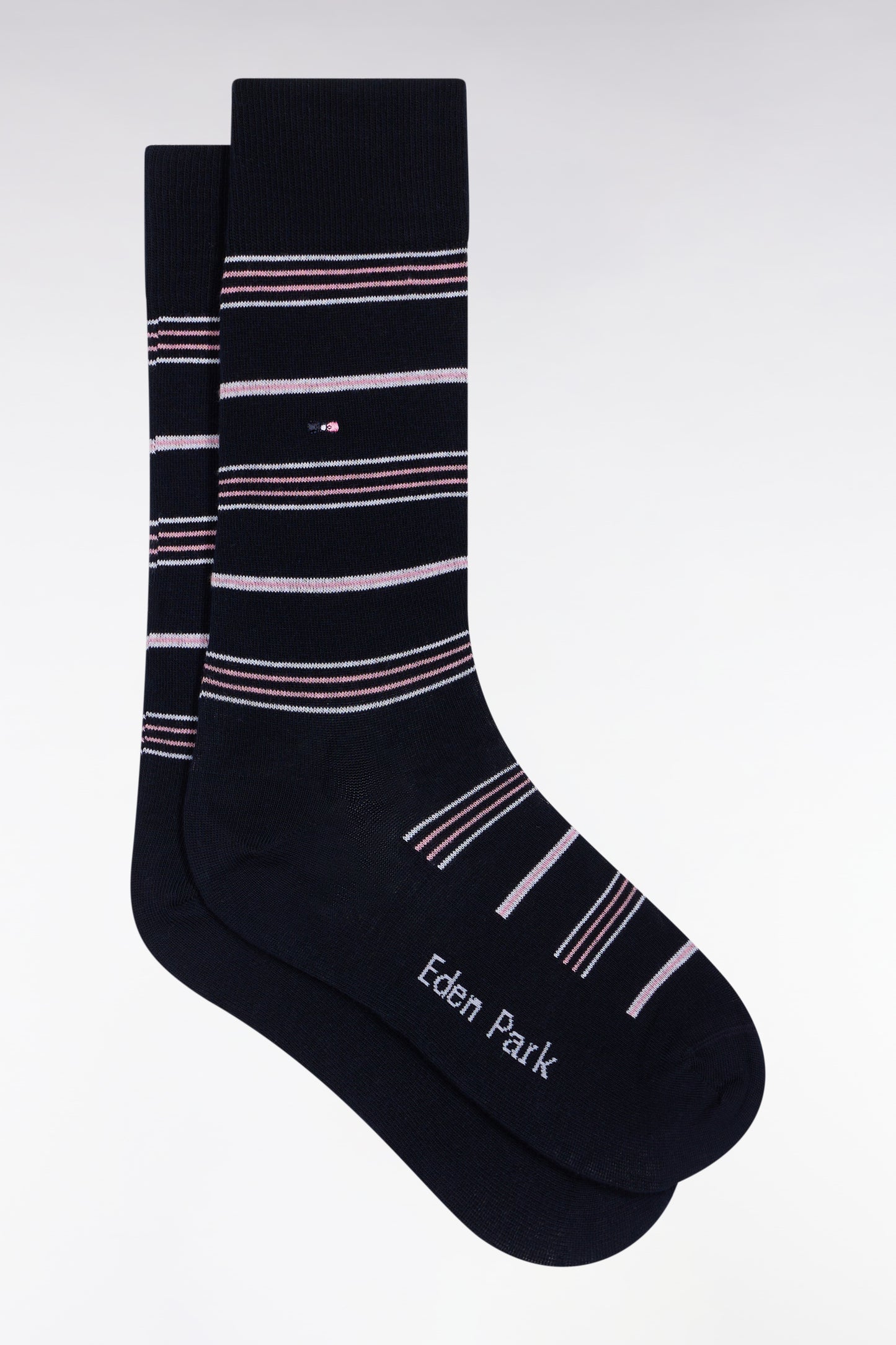 Blue cotton blend striped socks