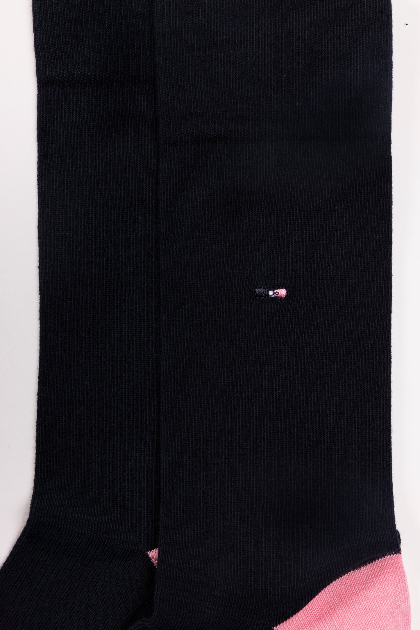 Set of two pairs of plain and striped navy stretch cotton blend socks - A SHOOTER