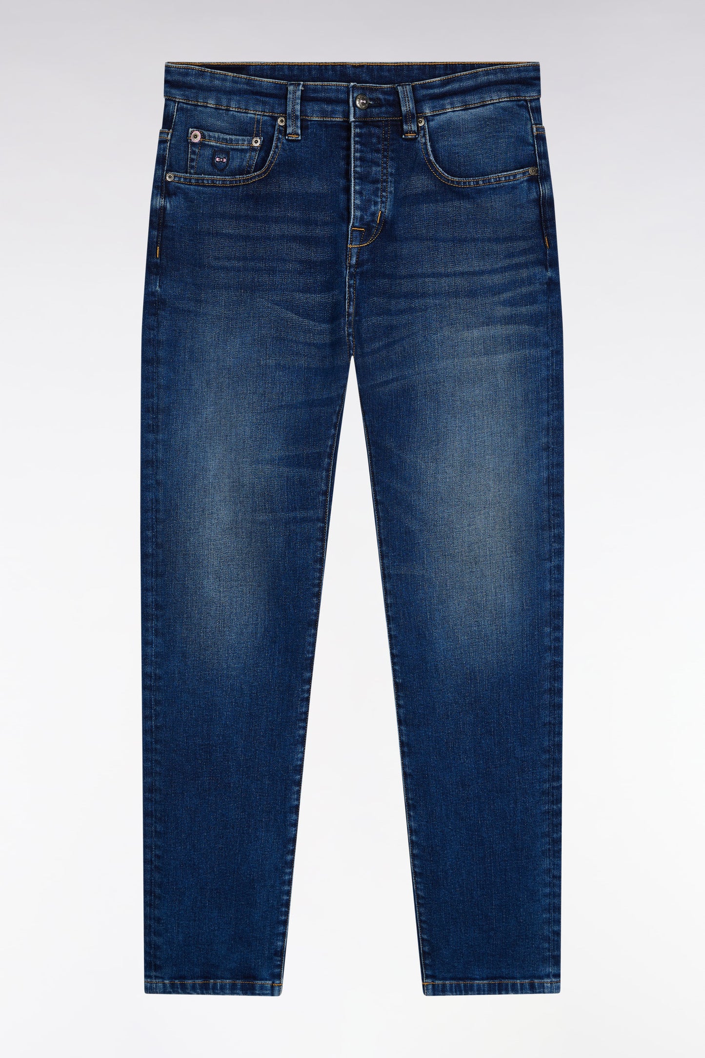 Jean 5 poches en denim stretch bleu coupe Slim