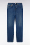 5-pocket stretch denim jeans in blue Pima cotton with slim fit