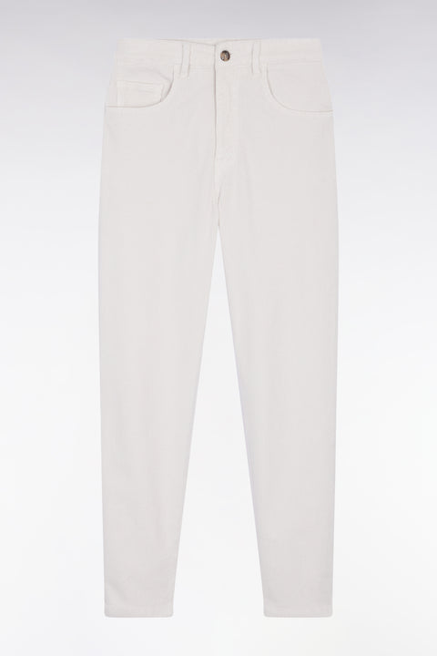 Pantalon 5 poches en velours côtelé écru - Image 2