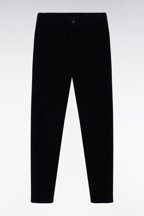 Pantalon 5 poches en velours côtelé noir - Image 2