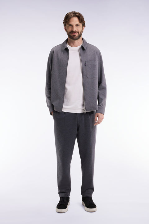 Double-faced jersey pants with elastic waistband, grey Modern cut - Image 1