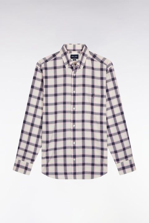 Chemise à carreaux en coton rose coupe droite - Image 2