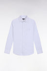Chemise rayée en coton ciel coupe droite