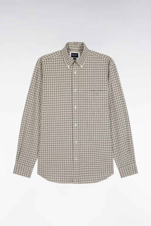 Chemise en flanelle de coton grise coupe droite - Image 2