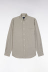 Chemise en flanelle de coton grise coupe droite