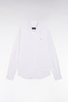 Chemise en popeline de coton blanc coupe slim
