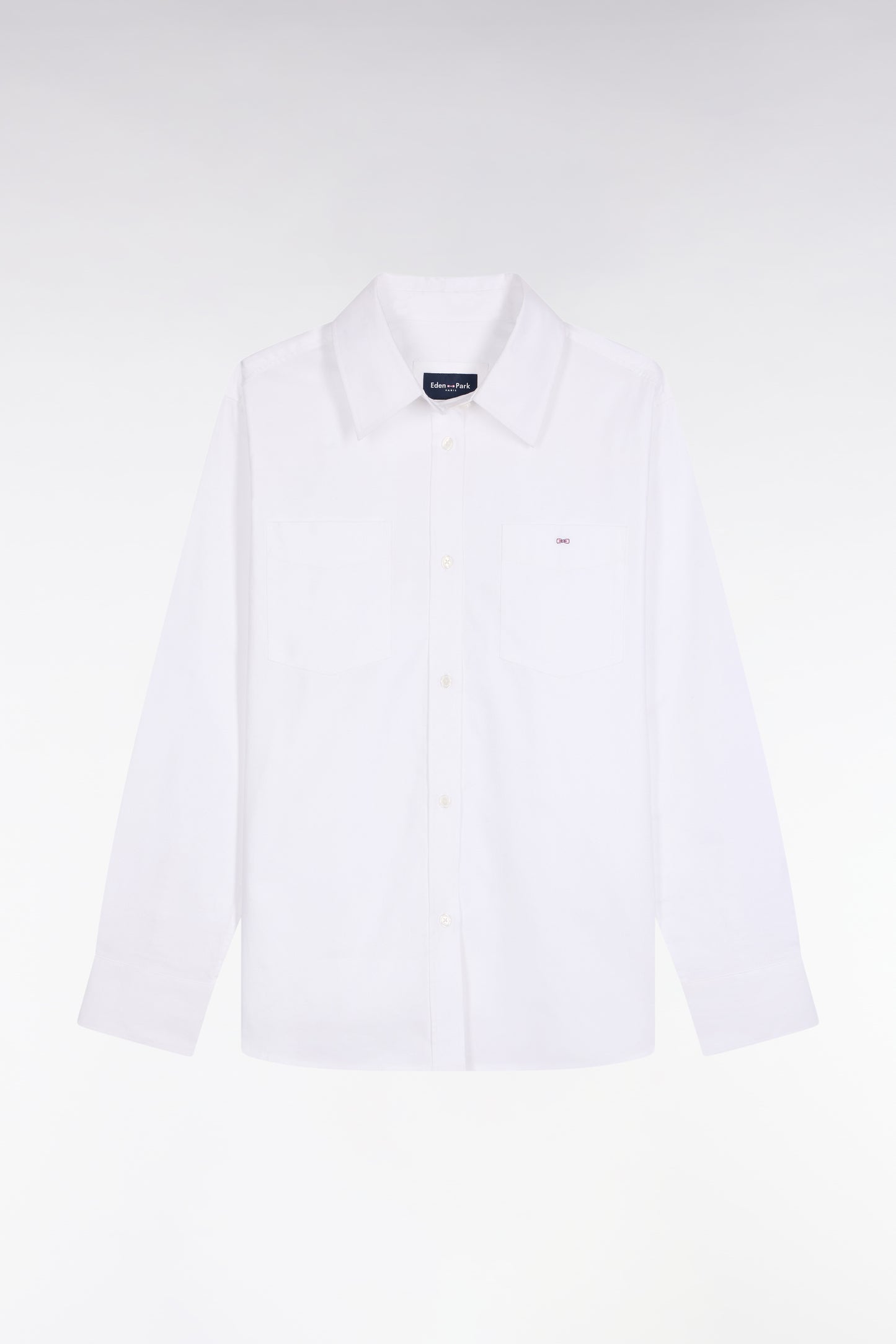 Relaxed fit shirt in white cotton poplin