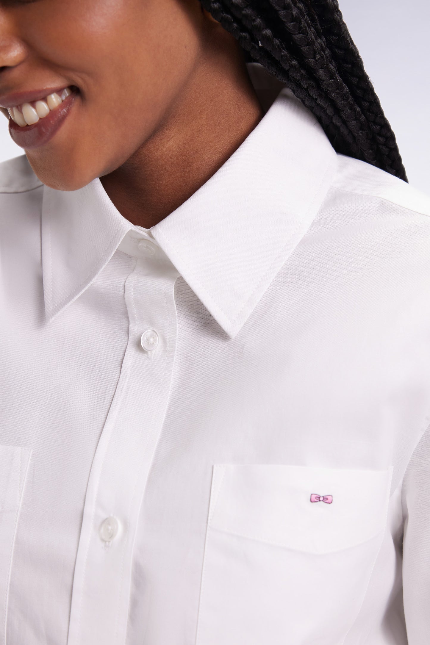 Relaxed fit shirt in white cotton poplin