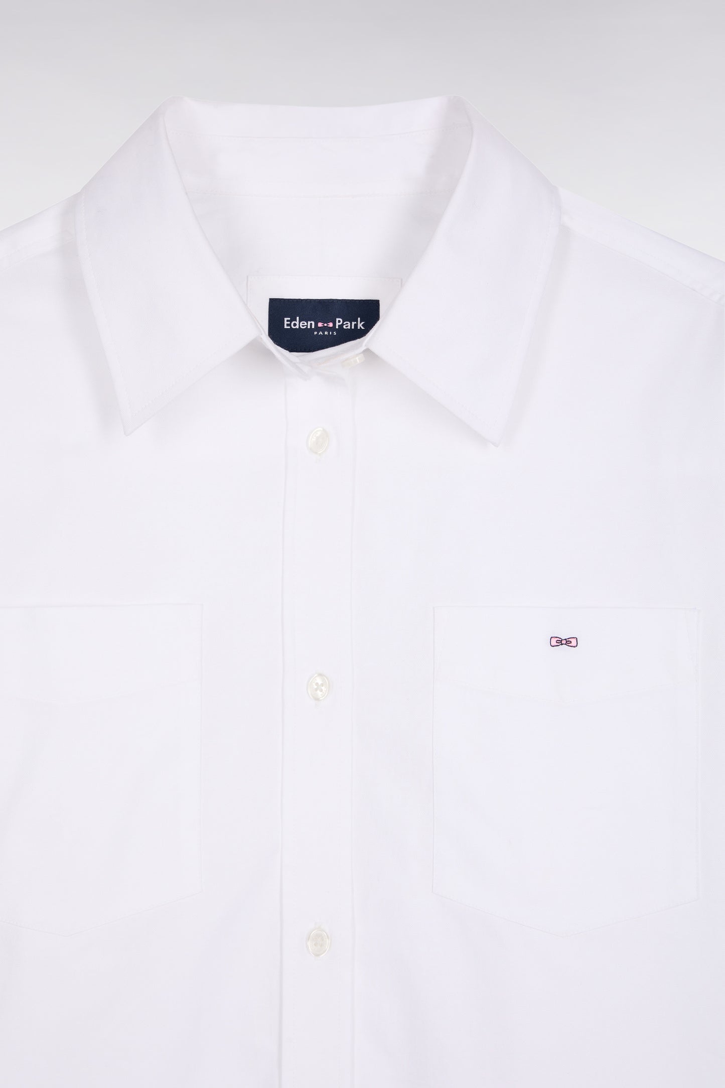 Relaxed fit shirt in white cotton poplin
