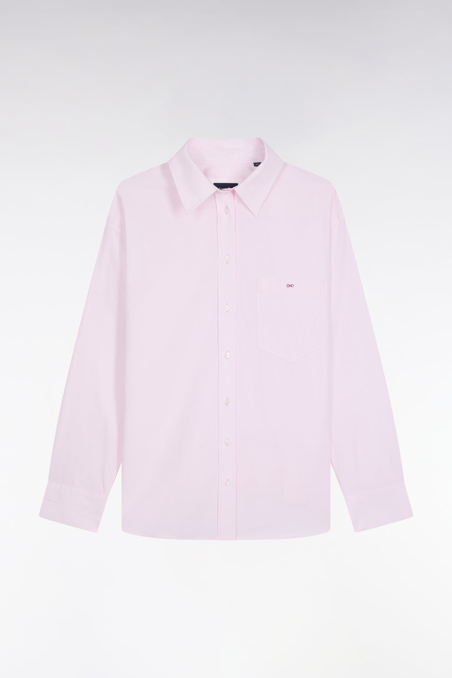 Chemise en popeline de coton rose coupe Oversized