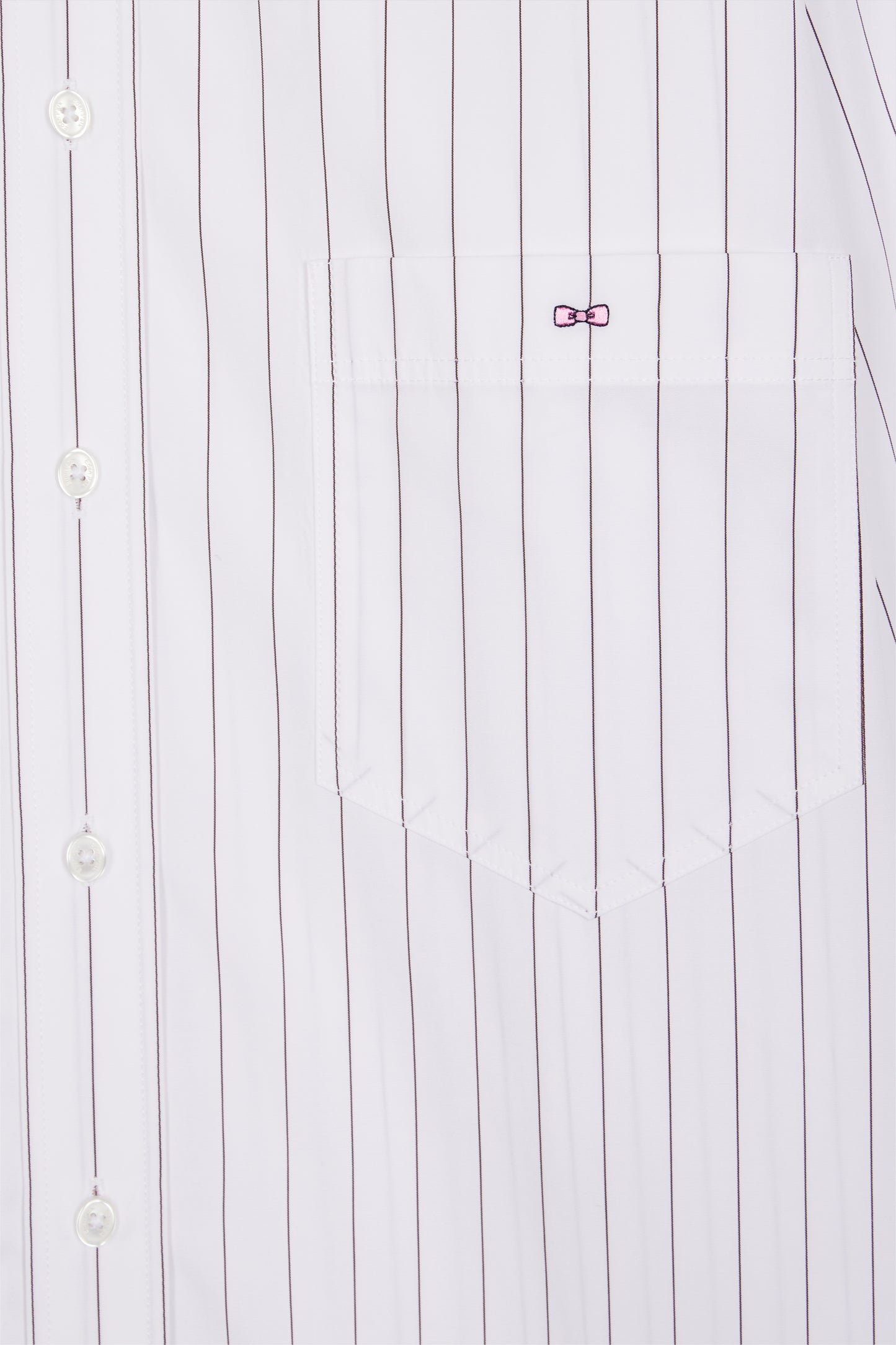 Chemise en popeline de coton blanche à rayures tennis coupe oversized