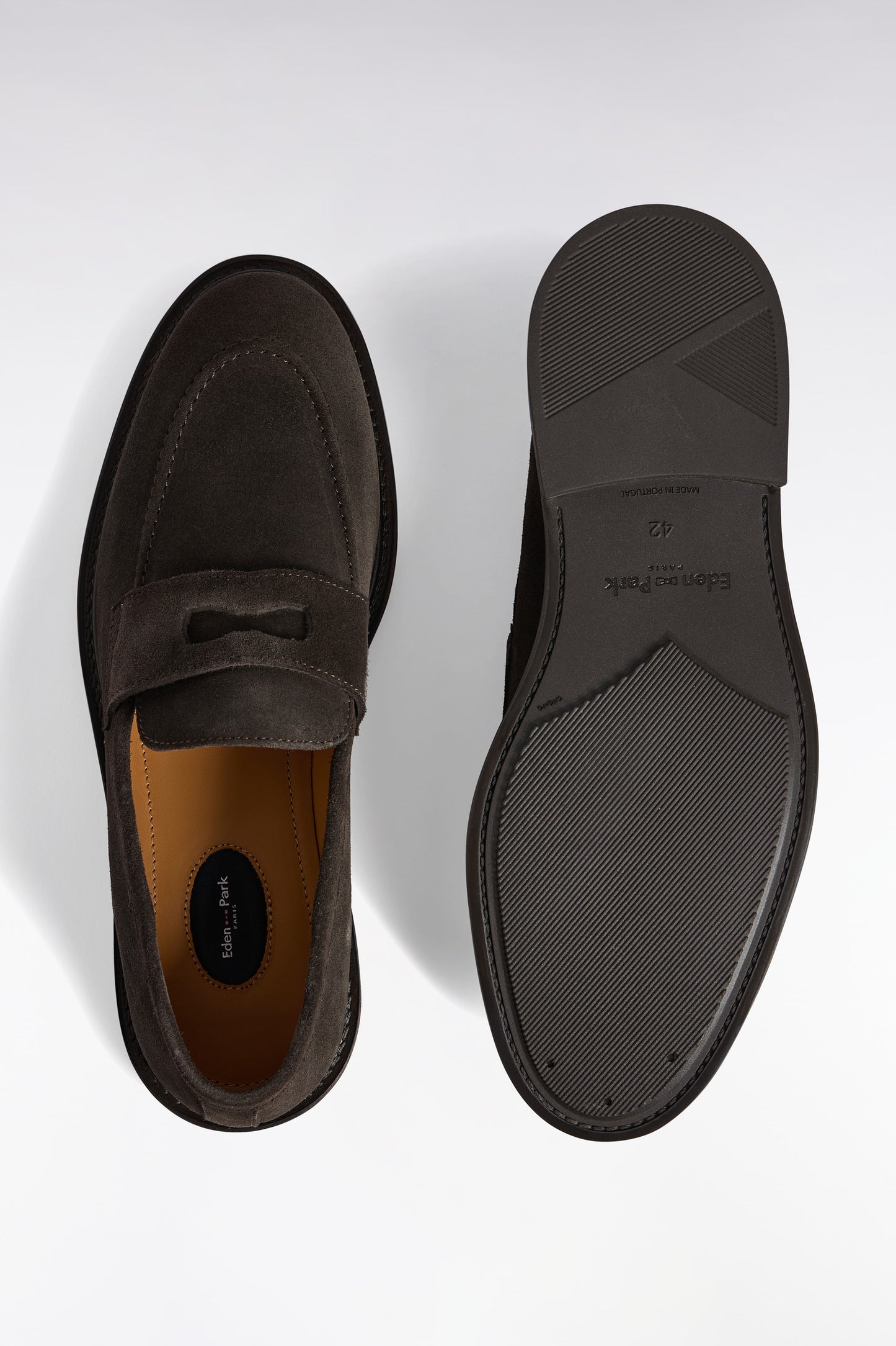 Brown suede loafers