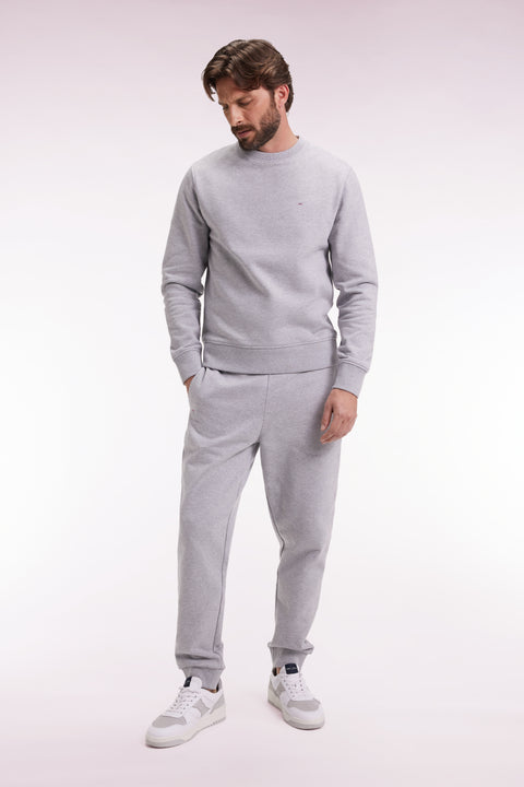 Jogging en molleton gratté gris coupe droite - Image 3