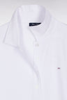 Polo manches courtes en coton stretch blanc coupe slim