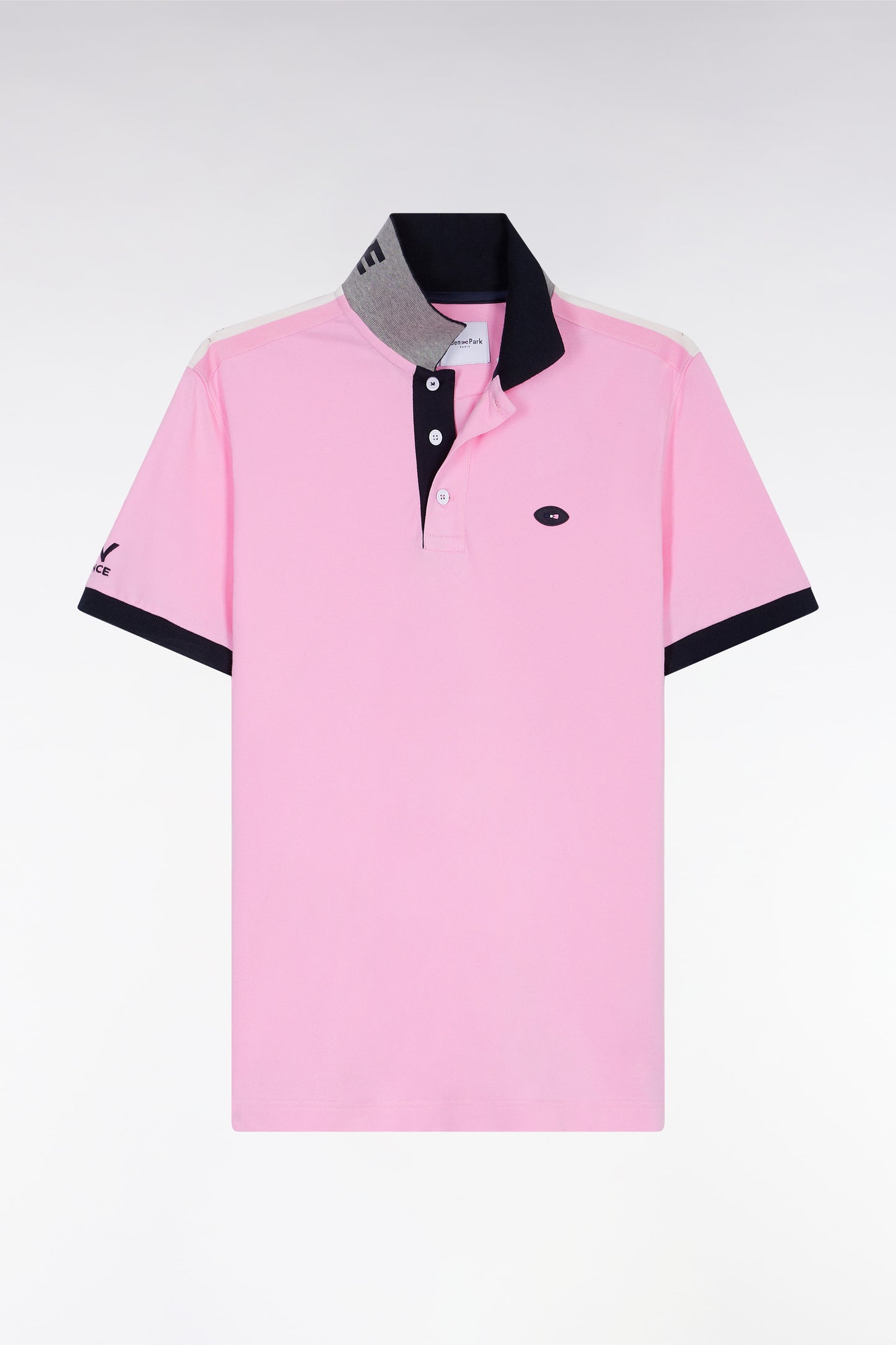 Polo XV de France manches courtes en coton rose coupe droite