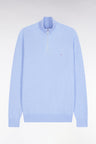 Pull col camionneur en coton nid d'abeille ciel