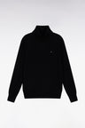 Pull col roulé en laine mérinos noir