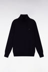 Pull col roulé en laine mérinos marine