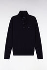 Pull col maillot en laine mérinos marine