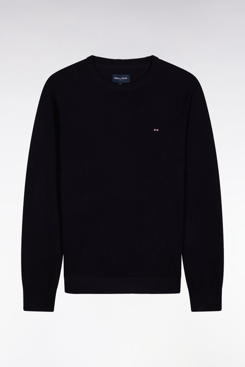 Pull col rond en laine mérinos marine - Image 2